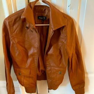 Tan leather jacket
